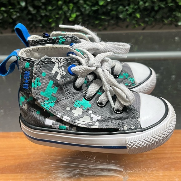 Converse Kids High-Top Sneakers - Gray and Blue - Picture 1 of 6